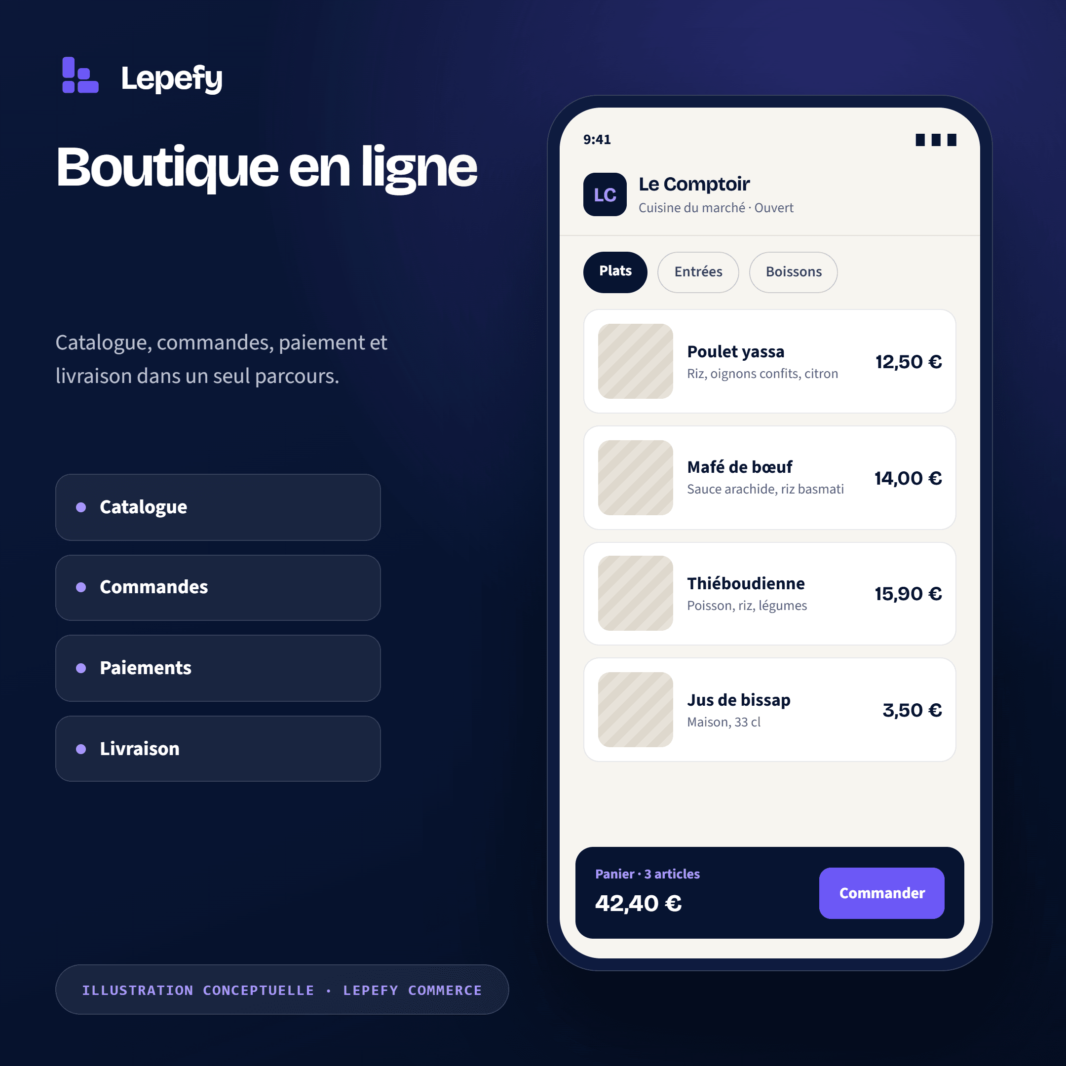 Illustration conceptuelle: Boutique en ligne